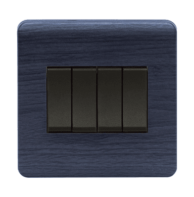 SCINTILLA 16Amp. 4Gang 2Way Switch B/Matte with Kaluwara Surround