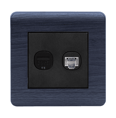 SCINTILLA 2Gang Telephone + Data Outlet B/Matte with Kaluwara Surround