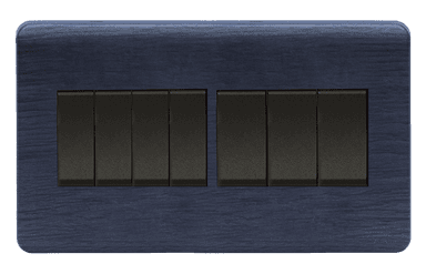 SCINTILLA 16Amp. 7Gang 1Way Switch B/Matte with Kaluwara Surround
