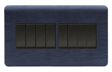 SCINTILLA 16Amp. 8Gang 2Way Switch B/Matte with Kaluwara Surround