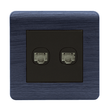 SCINTILLA 2Gang 8Wire 8Contact Telephone/Data Outlet B/Matte with Kaluwara Surround