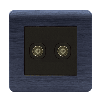 SCINTILLA 2Gang TV Co-Axial Outlet (75Ohm) B/Matte with Kaluwara Surround