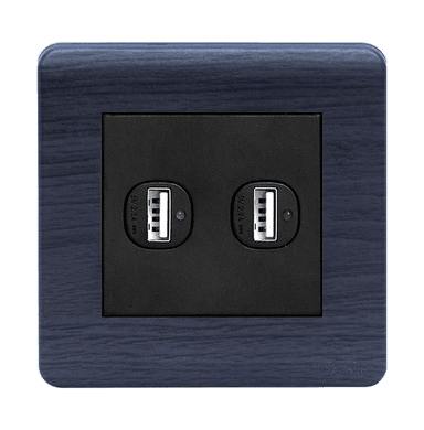 SCINTILLA 2.1Amp. 2Gang Type-A USB Charger Outlet B/Matte with Kaluwara Surround