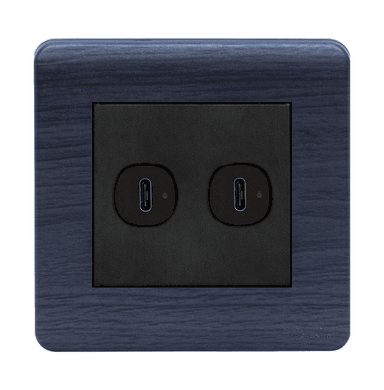 SCINTILLA 2.1Amp. 2Gang Type-C USB Charger Outlet B/Matte with Kaluwara Surround