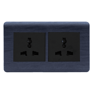 SCINTILLA 13Amp. Twin Multi Unswitched Socket Outlet B/Matte with Kaluwara Surround