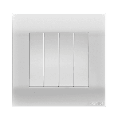 AKOYA 16Amp. 4Gang 2Way Switch White with White Surround
