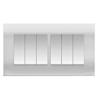 AKOYA 16Amp. 6Gang 2Way Switch White with White Surround