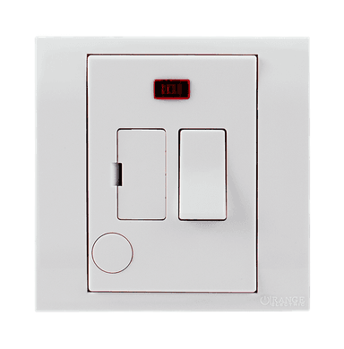 AKOYA 13Amp. Switched Fuse Connection Unit with Indicator White with White Surround