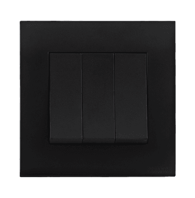 AKOYA 16Amp. 3Gang 1Way Switch B/Matte with B/Matte Surround