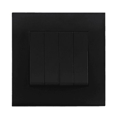 AKOYA 16Amp. 4Gang 1Way Switch B/Matte with B/Matte Surround