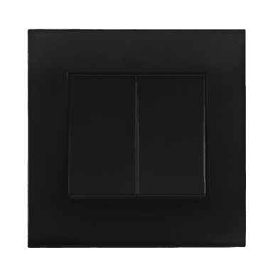 AKOYA 16Amp. 2Gang 2Way Switch B/Matte with B/Matte Surround