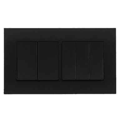AKOYA 16Amp. 5Gang 2Way Switch B/Matte with B/Matte Surround