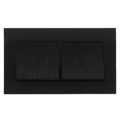 AKOYA 16Amp. 7Gang 2Way Switch B/Matte with B/Matte Surround