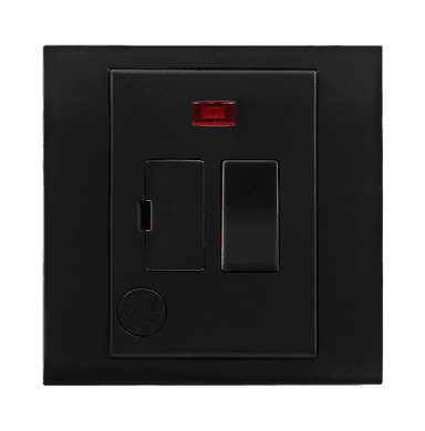 AKOYA 13Amp. Switched Fuse Connection Unit with Indicator B/Matte with B/Matte Surround
