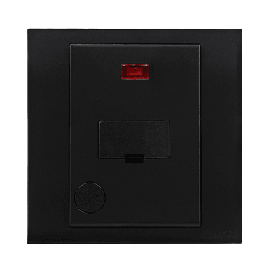 AKOYA 13Amp. Unswitched Fuse Connection Unit with Indicator B/Matte with B/Matte Surround