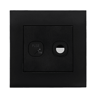 AKOYA 13Amp Fused Flex Outlet B/Matte with B/Matte Surround