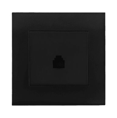 AKOYA 1Gang 4Wire Telephone Outlet B/Matte with B/Matte Surround