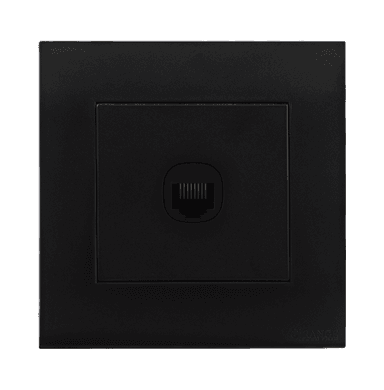 AKOYA 1Gang 8Wire 8Contact Telephone/Data Outlet B/Matte with B/Matte Surround