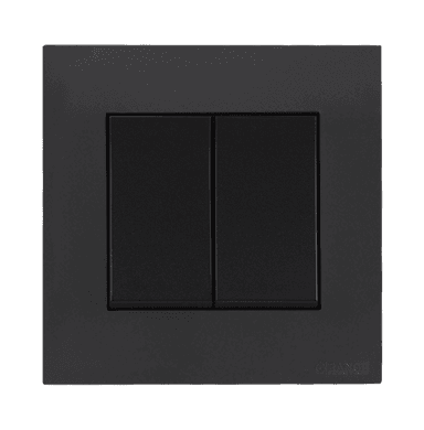AKOYA 16Amp. 2Gang 1Way Switch B/Matte with GM/Matte Surround