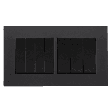 AKOYA 16Amp. 7Gang 2Way Switch B/Matte with GM/Matte Surround