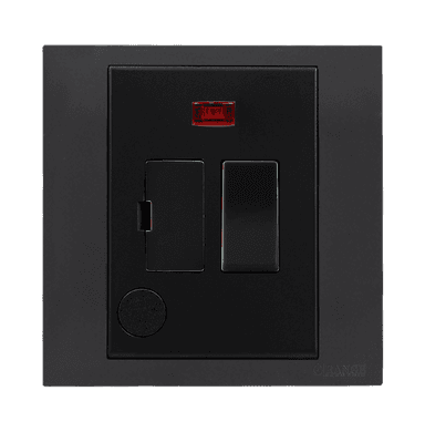 AKOYA 13Amp. Switched Fuse Connection Unit with Indicator B/Matte with GM/Matte Surround