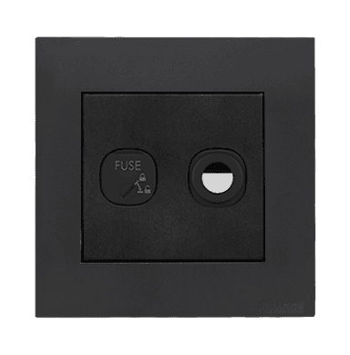 AKOYA 13Amp Fused Flex Outlet B/Matte with GM/Matte Surround