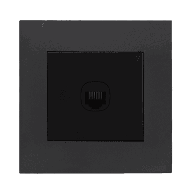 AKOYA 1Gang 8Wire 8Contact Telephone/Data Outlet B/Matte with GM/Matte Surround