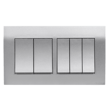 AKOYA 16Amp. 5Gang 1Way Switch S/Matte with S/Matte Surround
