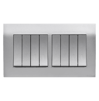 AKOYA 16Amp. 8Gang 1Way Switch S/Matte with S/Matte Surround