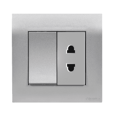 AKOYA 10Amp. 2Pin Single Switched Socket Outlet S/Matte with S/Matte Surround