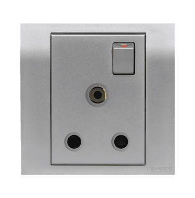 AKOYA 15Amp. Single Switched Socket Outlet S/Matte with S/Matte Surround