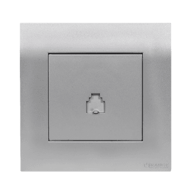AKOYA 1Gang 4Wire Telephone Outlet S/Matte with S/Matte Surround