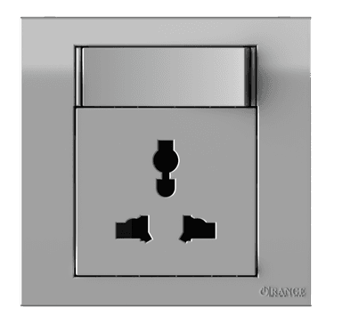 AKOYA 13Amp. Multi Socket Outlet with Mini Switch S/Matte with S/Matte Surround