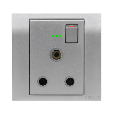 AKOYA 15Amp. Single Switched Socket Outlet with Indicator S/Matte with S/Matte Surround