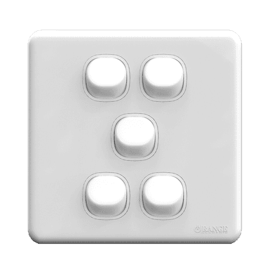 ENIGMA 10Amp. 5Gang 1Way Switch Classic White (British Standard)