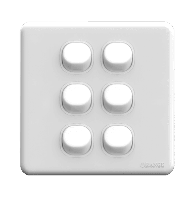ENIGMA 10Amp. 6Gang 1Way Switch Classic White (British Standard)
