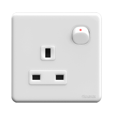 ENIGMA 13Amp. Single Switched Socket Outlet Classic White (British Standard)