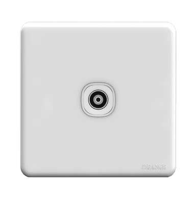 ENIGMA 1Gang TV Co-Axial Outlet (75Ohm) Classic White (British Standard)