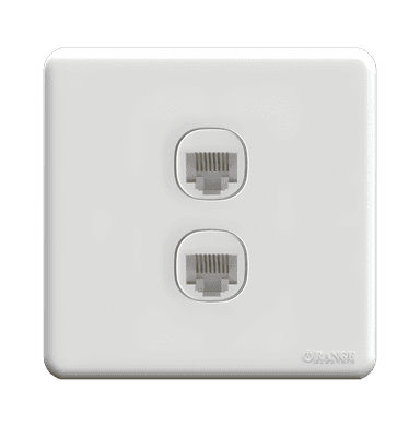 ENIGMA 2Gang 8Wire 8Contact Telephone/Data Outlet Classic White (British Standard)