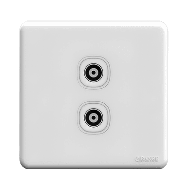 ENIGMA 2Gang TV Co-Axial Outlet (75Ohm) Classic White (British Standard)