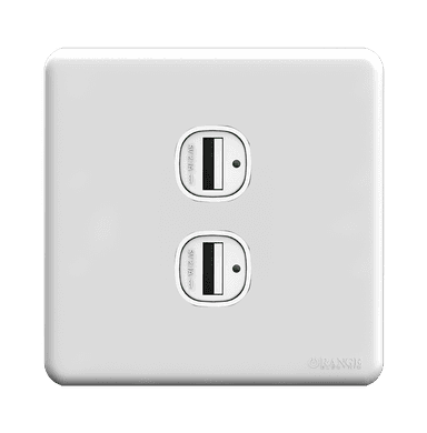 ENIGMA 2.1Amp. 2Gang Type-A USB Charger Outlet Classic White (British Standard)