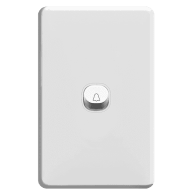 ENIGMA 16Amp. 1Gang 2Way Bell Press Switch Slim Classic White (Australian Standard)