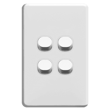 ENIGMA 16Amp. 250V a.c. 4Gang 2Way Vertical Classic White (Australian Standard)