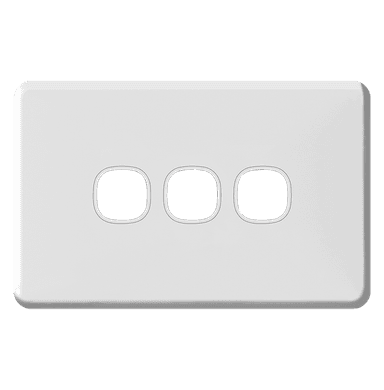 ENIGMA 3Gang Empty Grid with Surround Classic White (Australian Standard)