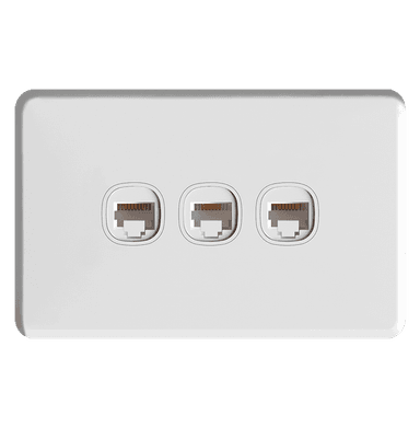 ENIGMA 3Gang cat 6e Socket (Horizontal) Classic White (Australian Standard)