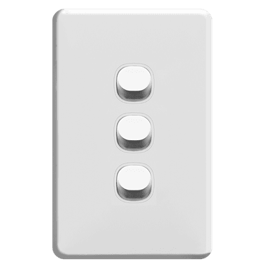 ENIGMA 16Amp. 250V a.c. 3Gang 2Way Vertical Slim White (Australian Standard)