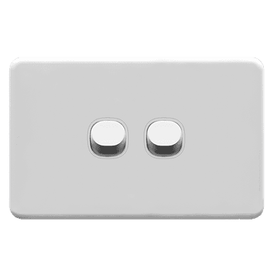 ENIGMA 16Amp. 250V a.c. 2Gang 2Way Horizontal Slim White (Australian Standard)