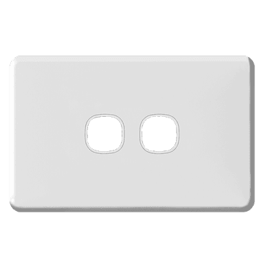 ENIGMA 2Gang Empty Grid with Surround Classic White (Australian Standard)