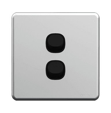 ENIGMA 10Amp. 2Gang 2Way Switch Stone Black (British Standard)