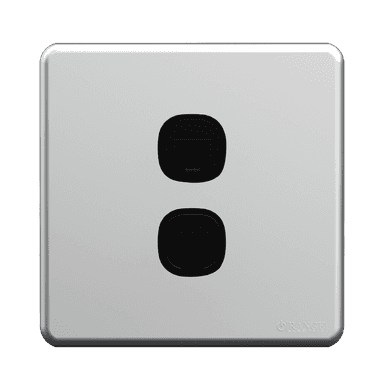 ENIGMA 2Gang 4Wire Telephone Outlet + 8Wire 8Contact Telephone/Data Outlet Stone Black (British Standard)